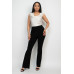 Fit And Flare Elastic Casual Pants