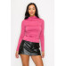 Mock Neck Ruched Solid Top