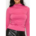 Mock Neck Ruched Solid Top