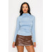 Mock Neck Ruched Solid Top