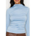Mock Neck Ruched Solid Top