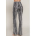 Waist Elastic Slim Flare Print Pants