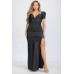 Plus Satin Glitter Short Puff Sleeve Mini Dress
