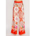 Printed Wide Leg Pants With Elastic Back