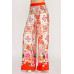 Printed Wide Leg Pants With Elastic Back