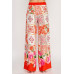 Printed Wide Leg Pants With Elastic Back