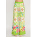 Printed Wide Leg Pants With Elastic Back