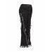 Distressed Fringe Denim Flared Pant