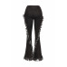 Distressed Fringe Denim Flared Pant