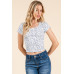 Short Sleeve Scoop Neck Bow Top