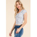 Short Sleeve Scoop Neck Bow Top