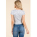 Short Sleeve Scoop Neck Bow Top
