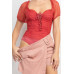 Shirred Mesh Sleeve Bodysuit