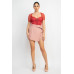 Shirred Mesh Sleeve Bodysuit