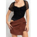 Shirred Mesh Sleeve Bodysuit