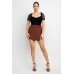 Shirred Mesh Sleeve Bodysuit