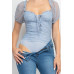 Shirred Mesh Sleeve Bodysuit