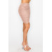 Front Lace-up Crop Top & Shirred Skirt Sets
