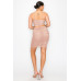 Front Lace-up Crop Top & Shirred Skirt Sets