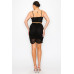 Front Lace-up Crop Top & Shirred Skirt Sets