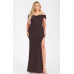 Plus Off Shoulder Draped Cross Wrap Maxidress