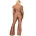 Plus Satin 3/4 Sleeve Wide Leg 2 Piece Set