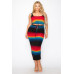 Plus Sleeveless Tie Dye Stripe 2 Piece Skirt Set