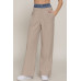 Contrast Denim Waist Straight Long Pants