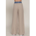 Contrast Denim Waist Straight Long Pants