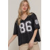 Silk Screen Print Mesh Oversize Basball T-shirt