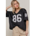 Silk Screen Print Mesh Oversize Basball T-shirt