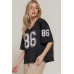 Silk Screen Print Mesh Oversize Basball T-shirt
