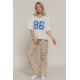 Silk Screen Print Mesh Oversize Basball T-shirt