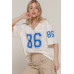 Silk Screen Print Mesh Oversize Basball T-shirt