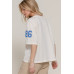 Silk Screen Print Mesh Oversize Basball T-shirt