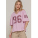 Silk Screen Print Mesh Oversize Basball T-shirt