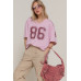 Silk Screen Print Mesh Oversize Basball T-shirt