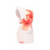 Plus Size Large Flower Printed Draped Mini Dress