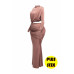 Plus Size Shirring Detailed Top & Long Skirt Set