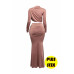 Plus Size Shirring Detailed Top & Long Skirt Set