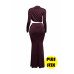 Plus Size Shirring Detailed Top & Long Skirt Set