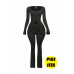 Plus Size Ribbed Pant Set With Slit Detail