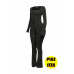 Plus Size Ribbed Pant Set With Slit Detail
