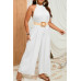 Plus Solid Sleeveless Halter Wide Leg Jumpsuit