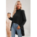 Solid High Low Long Sleeve Blouse