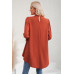 Solid High Low Long Sleeve Blouse