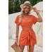 Two Pieces V Neck Ruffle Crop Shirt And Wrap Sets