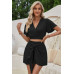 Two Pieces V Neck Ruffle Crop Shirt And Wrap Sets