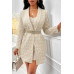 Flower Texture Cami Dress And Cardigan Sets