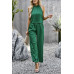 Two Pieces Sleeveless Solid Wide Leg Sets